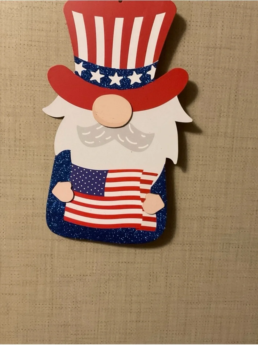 Patriotic Gnome Wall Hanger - Red, White & Blue